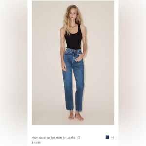 High-Waisted Blue Mom Fit Jeans Zara Size 6